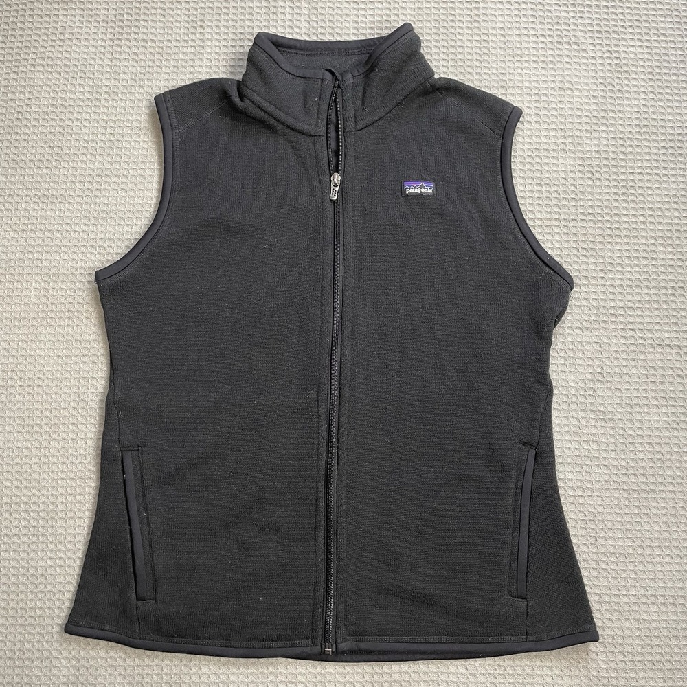 Patagonia Better Sweater Vest Large Womens Full Zip Black Fleece